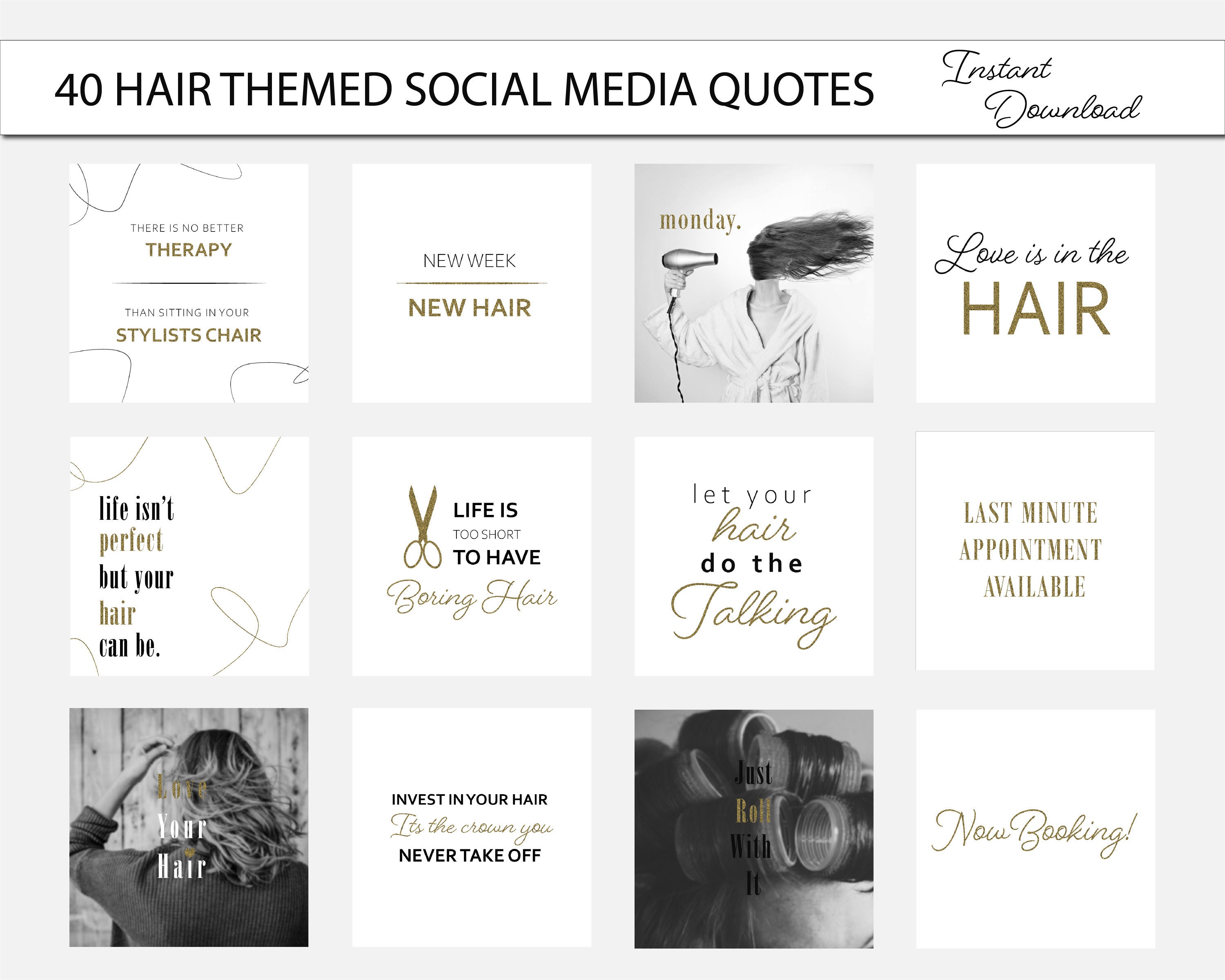 40 Ready to Use Hair Instagram Quotes. Hair Salon Social Media - Etsy 40 Ready to Use Hair Instagram Quotes. Hair Salon Social Media - Etsy