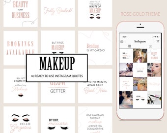 40 Makeup Artist Instagram Quotes. Ready To Use Insta Posts For Makeup Artists. Makeup Artist Instagram Promotion Tools - INSTANT DOWNLOAD