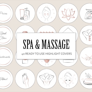 40 Massage & Spa Highlight Instagram Cover Icons Rose Gold Insta Massage Highlight Cover Icons Stories Massage Therapist Instagram Covers
