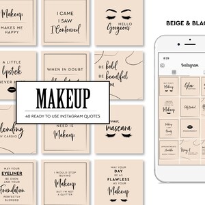 40 Makeup Artist Instagram Quotes. Ready To Use Insta Posts For Makeup Artists. Makeup Artist Instagram Promotion Tools - INSTANT DOWNLOAD