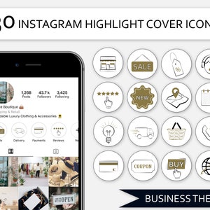 30 Instagram Highlight Cover Icons. Insta Business Themen Highlight Icons. Instagram Retail Shop Logo Highlight Icons Boutique Stories Cover