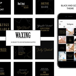 30 Waxing Ready To Use Instagram Quote Beauty Salon Waxing Social Media Posts Beauty Salon Branding And Marketing - INSTANT DOWNLOAD