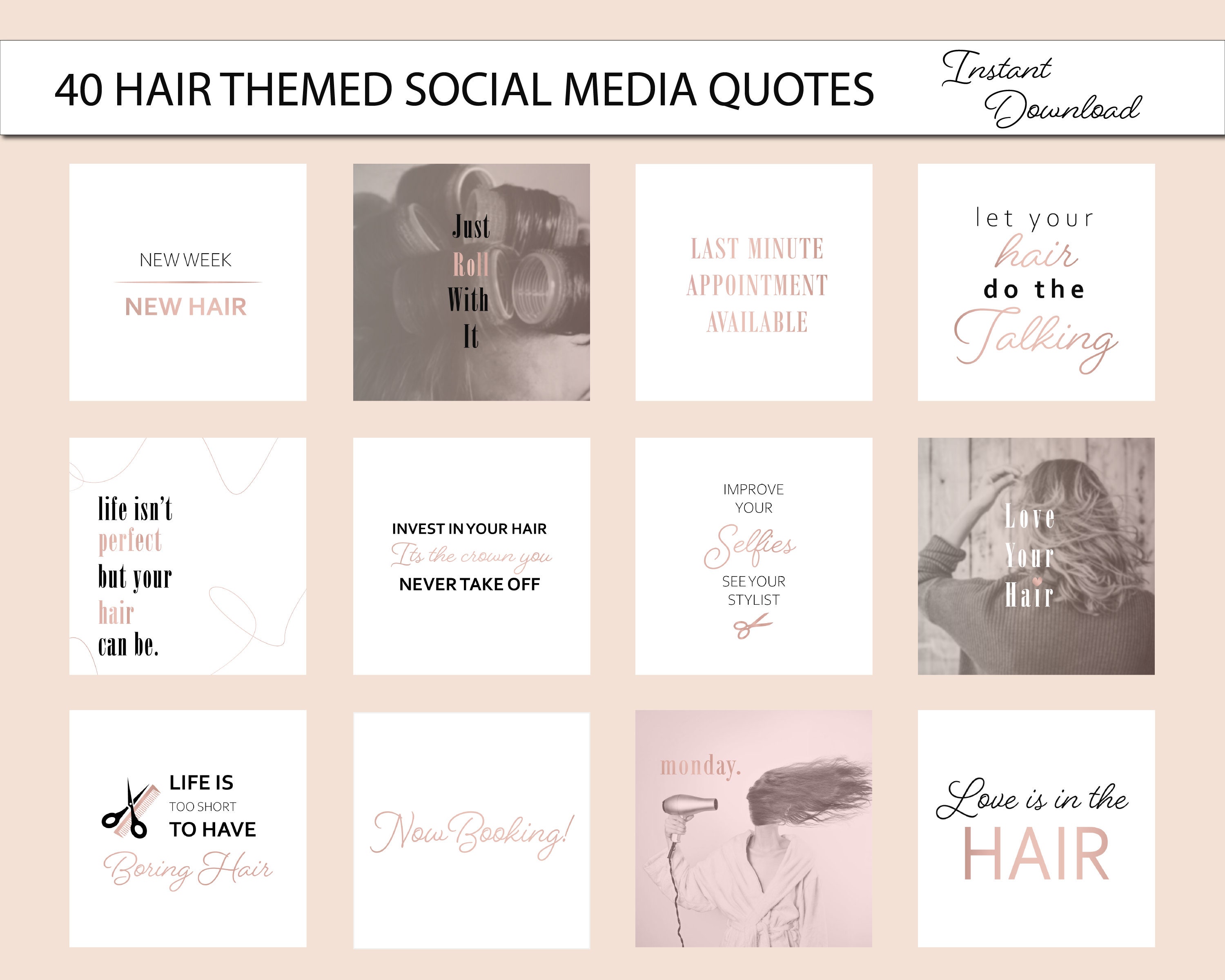 40 Ready to Use Hair Instagram Quotes. Hair Salon Social Media - Etsy UK 40 Ready to Use Hair Instagram Quotes. Hair Salon Social Media - Etsy UK