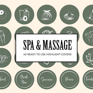 40 Massage & Spa Highlight Instagram Cover Icons. Sage Insta Massage Highlight Cover Icons. Stories Massage Therapist Instagram Highlights
