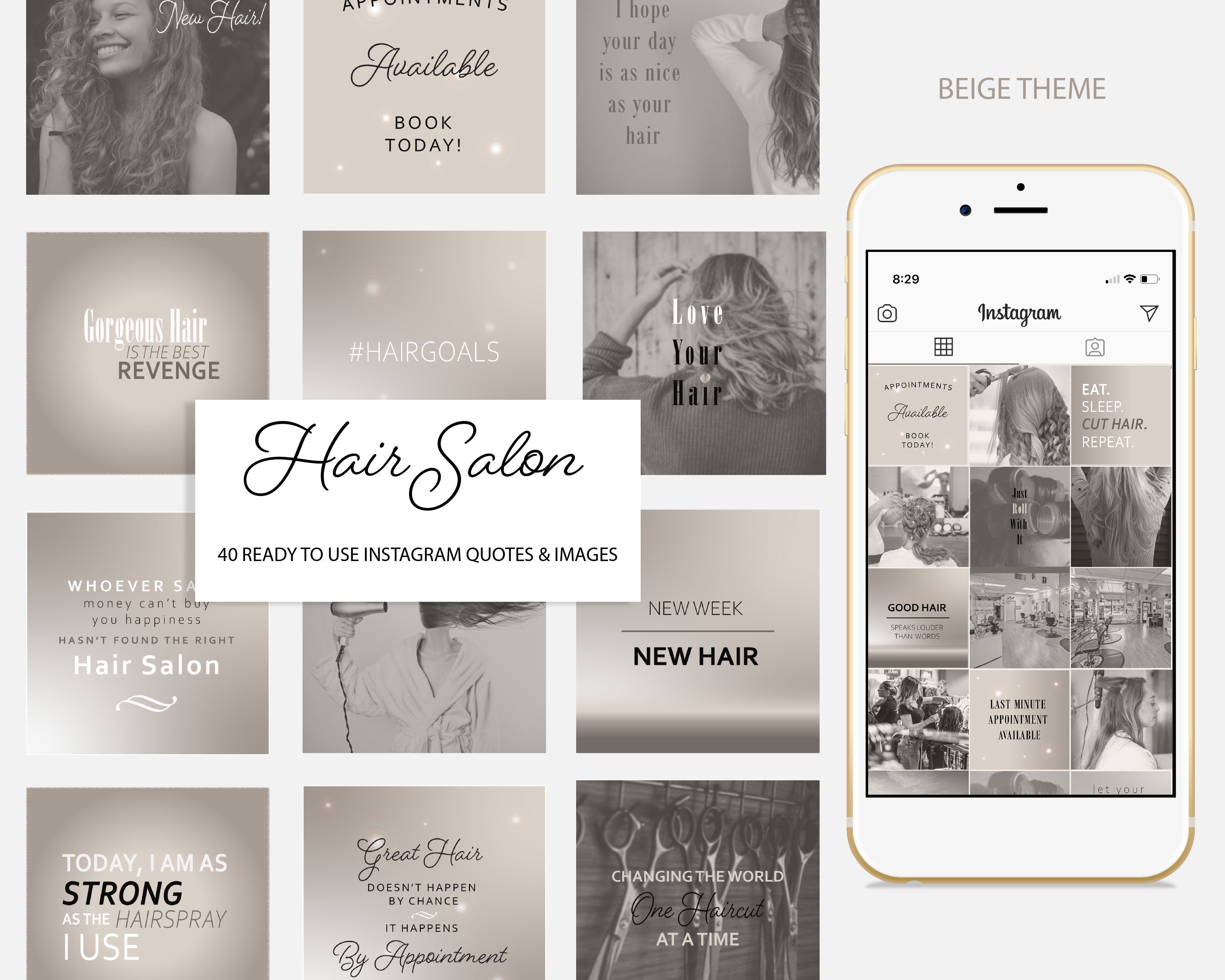 40 Ready to Use Hair Instagram Quotes. Hair Salon Social Media - Etsy