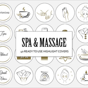 40 Massage & Spa Highlight Instagram Cover Icons Gold Insta Massage Highlight Cover Icons Stories Massage Therapist Instagram Highlights.