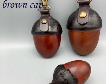 Acorn Leder Geldbörse: Hellbraun & Dunkelbraune Schlüsselanhänger Tasche