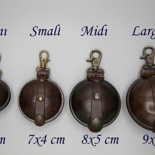 Handmade Molded Leather Coin Purse: Dark Brown Key Pouch