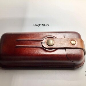 Handmade Hard Leather Eyewear Case: Moulded Leather Pouch image 9