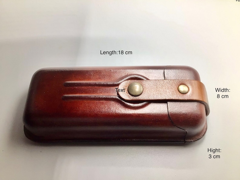 Handmade Hard Leather Eyewear Case: Moulded Leather Pouch image 9