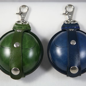 Porte-monnaie rond en cuir, porte-clés, porte-monnaie, fait main, cuir moulé, fabriqué à partir de peau de vache de haute qualité, bleu, vert, métal argenté, sacoche