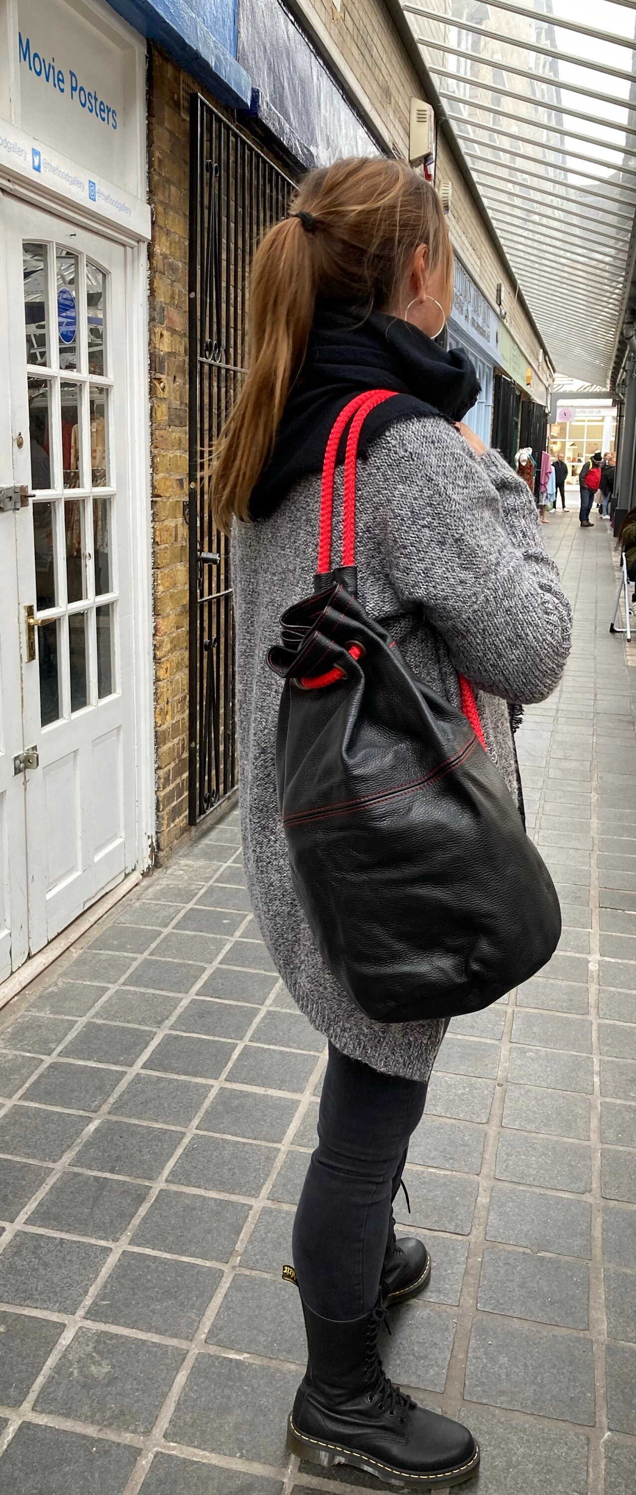 Leather Duffle Bag With Rope Handleleather Gym Bagnavy Blue Etsy UK