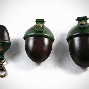 Eichel Leder Geldbörse,Schlüsselanhänger,Geldbeutel,echtes,hochwertiges handgemachtes Leder,handgefertigt,geformt,geformt,aus italienischem Leder,hart