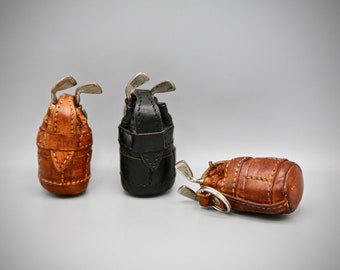 Golf club leather bag keyring tan brown black gift golf champion keyring pouch