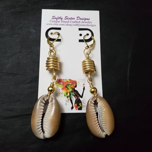 Cowrie Shell Earrings, Afrocentric Earrings, Afrocentric Jewelry, Ethnic Earrings
