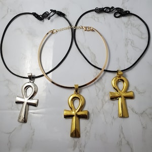 Ankh Symbol Necklace, Ankh Necklace, Brass Ankh, Ankh, Choker Necklace, Afrocentric Jewelry