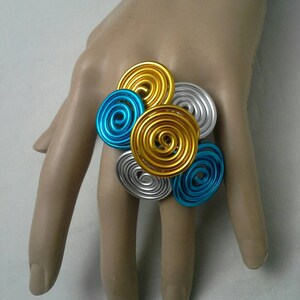 Oversized Ring, Wire Wrapped Ring,  Wire Ring, Extra Large Ring, Big Ring, Women&#39;s Ring, Colorful Ring