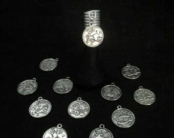 Choose Your Zodiac Charm Loc Jewelry, Hair Jewelry, Dreadlock Cuff, Dreadlock Beads, Dread Coil, Dreadlock Jewelry, Horoscope