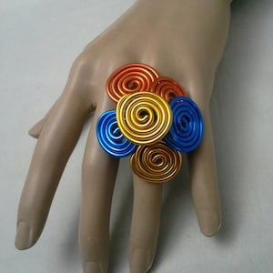 Oversized Ring, Wire Wrapped Ring,  Wire Ring, Extra Large Ring, Big Ring, Women&#39;s Ring, Colorful Ring