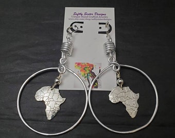 Prachtige oorbellen met Afrika-kaartsymbool, afrocentrische oorbellen, afrocentrische sieraden