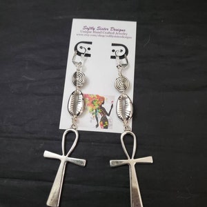 Beautiful Ankh Symbol Dangle Earrings.