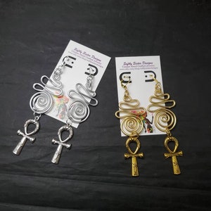 Ankh Earrings, Dangle Earrings, Afrocentric Jewelry, Afro Earrings, Jewelry, Earrings, Afrocentric Earrings