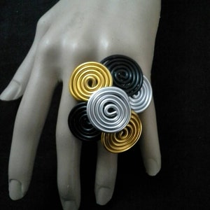 Oversized Ring, Statement Ring, Wire Wrapped Ring,  Wire Ring, Extra Large Ring, Big Ring, Women&#39;s Ring, Colorful Ring