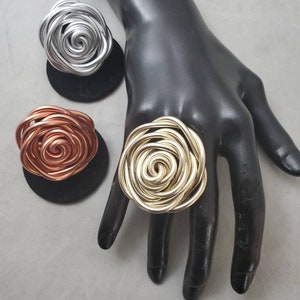 Rose Ring, Oversized Ring, Wire Wrapped Ring,  Wire Ring, Statement Ring, Big Ring, Women&#39;s Ring, Colorful Ring