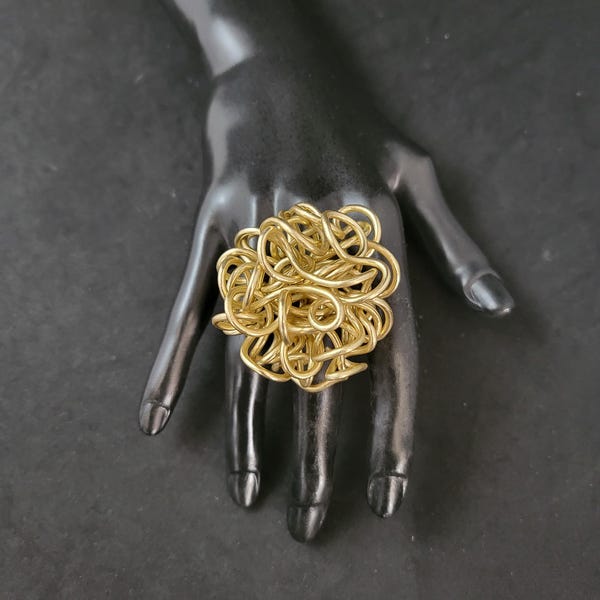 Aluminum Wire Ring, Wire Wrapped, Statement Ring, Wire Ring, Large Ring, Big Ring, Women's Ring, Colorful Ring