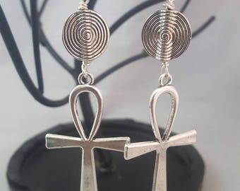 Beautiful Ankh Symbol Dangle Earrings.