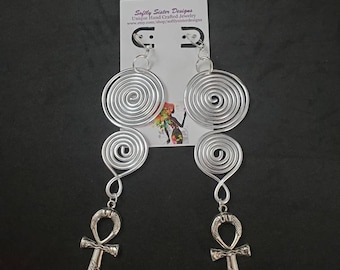 Pendientes con símbolo Ankh, joyas afrocéntricas, pendientes afrocéntricos, pendientes africanos, Ankh