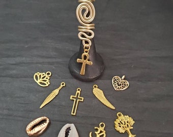 Choose Your Charm Gold, Loc Jewelry, Hair Jewelry, Dreadlock Cuff, Dreadlock Beads, Dread Coil, Dreadlock Jewelry, Loc Beads, Braid Beads