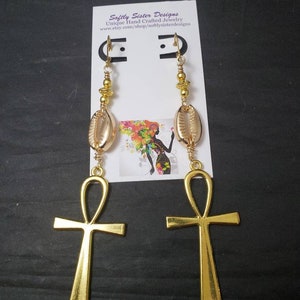Beautiful Ankh Symbol Dangle Earrings.