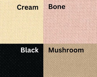 Zweigart 25 count lugana evenweave fabric for stitching, embroidery:  19 x 27 inches - mushroom, cream, bone (pink), black & white