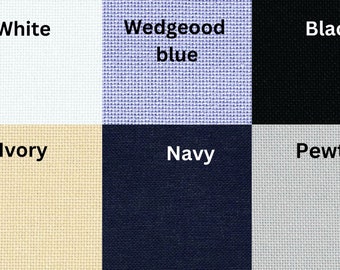 Zweigart 25 count lugana evenweave fabric for stitching/embroidery:  19 x 27 inches - blue, navy, pewter grey, ivory, black & white