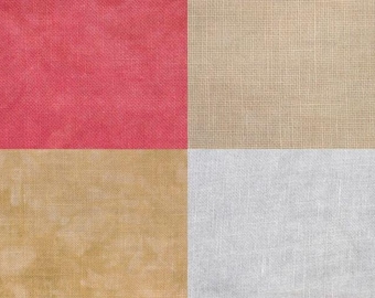 28 count Fiber on a Whim Cashel Linen, 18” x 25” cross stitch embroidery fabric in 4 colors