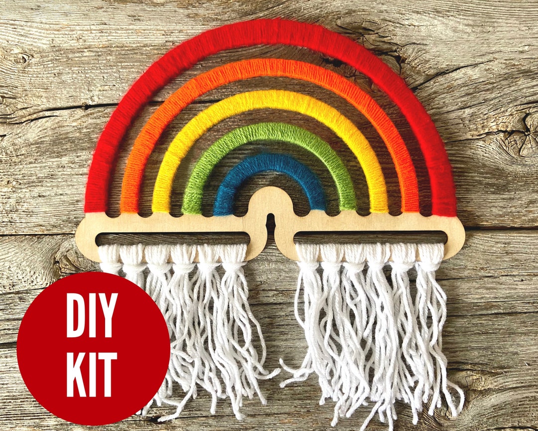 DIY Rainbow Wall Hanging Craft Kit - Easy Kids Craft - Laser Cut Wood ...