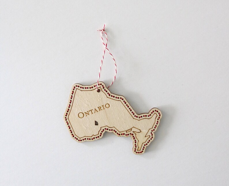 Province of Canada ornament made of wood, hand stitched all provinces and territories B.C., Ontario, Quebec, Alberta & more image 5