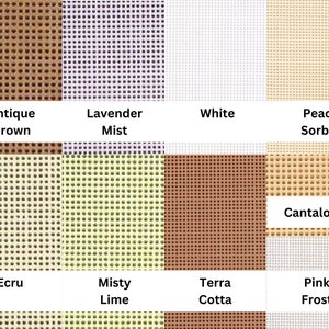 Papier perforé pour couture et point de croix 14 carats et 18 carats, 30,5 x 30,5 cm, blanc, écru, rose, marron, pêche, violet, vert et plus