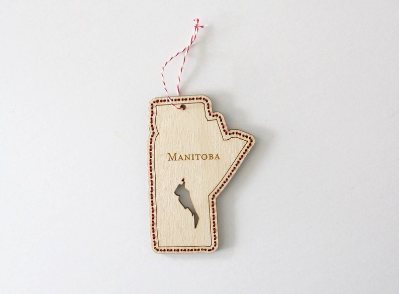 Province of Canada ornament made of wood, hand stitched all provinces and territories B.C., Ontario, Quebec, Alberta & more image 7