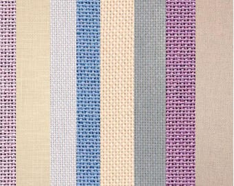 Zweigart 32 count lugana (murano) evenweave fabric - cross stitching/embroidery - 18 x 27 inches - purples, blues and greys