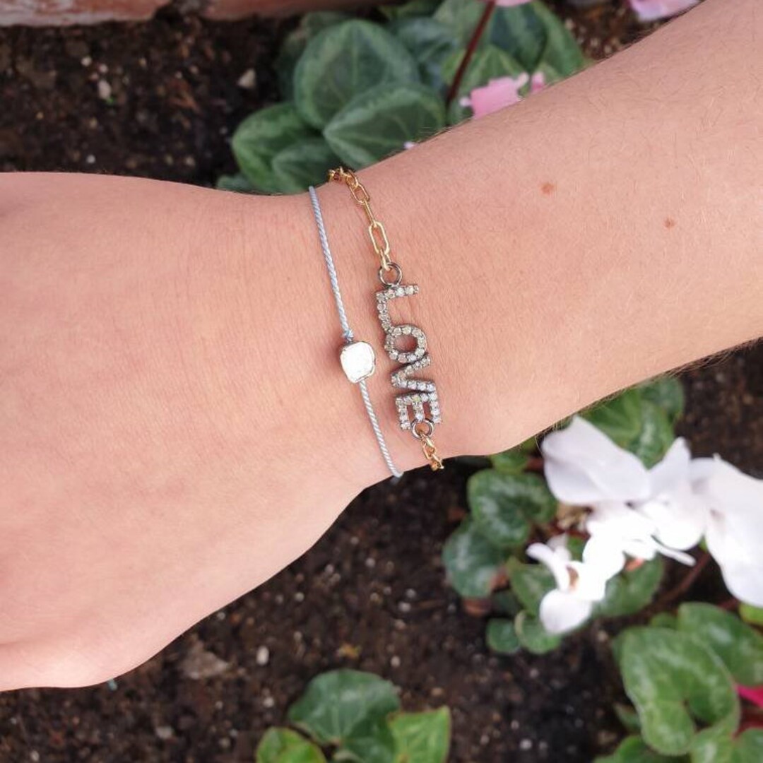 Polki Diamond String Bracelet Rose Cut Diamond Bracelet Etsy