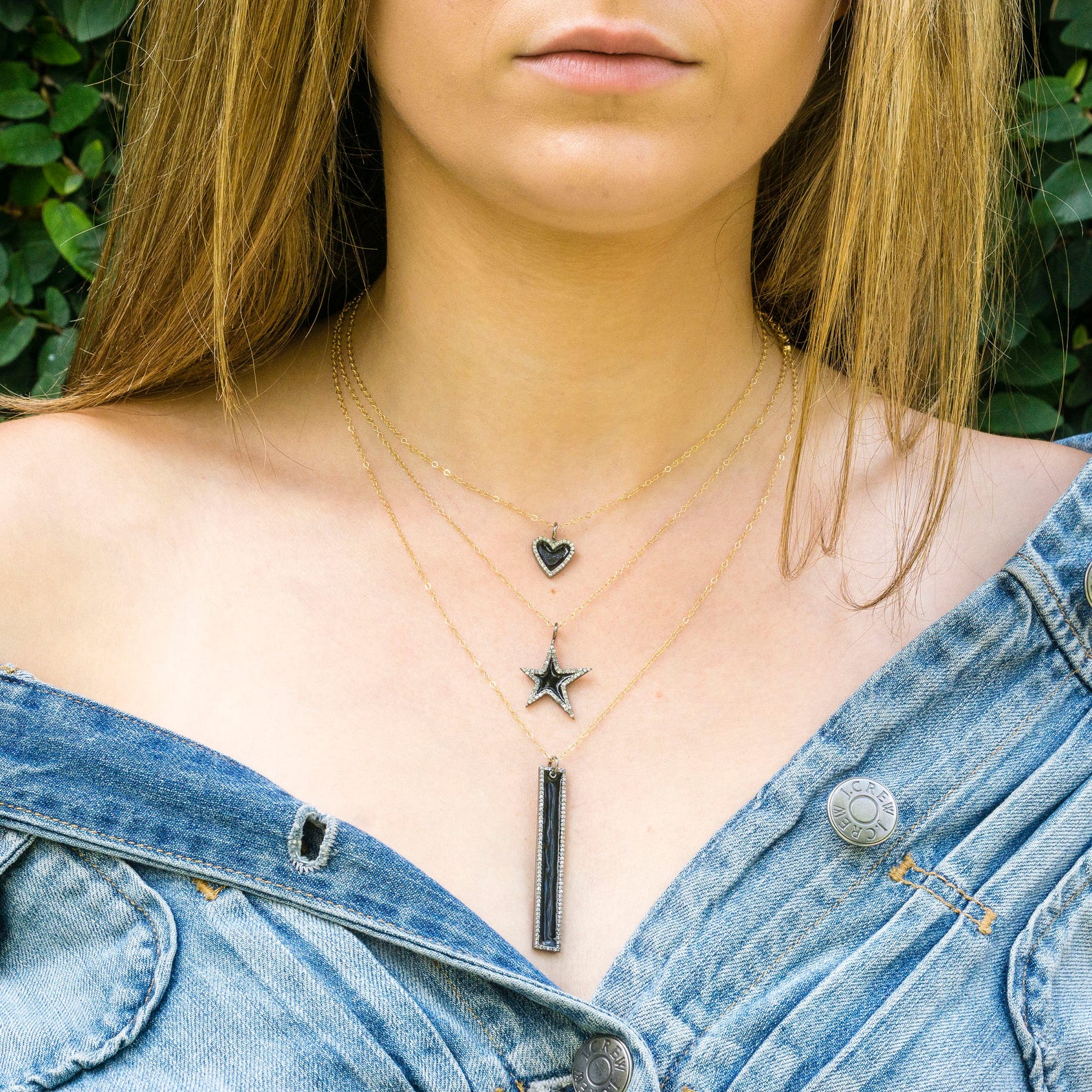 Enamel Diamond Charm Pave Heart Charm Diamond Charm Etsy