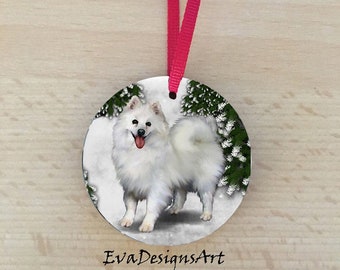 Pet Animal Designs American Eskimo Dog Print Christmas for Women-Lightweight Go Easy Walking Casual Shoes