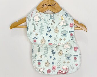 Alice Inspired Baby Bib, Birth Cloth Set