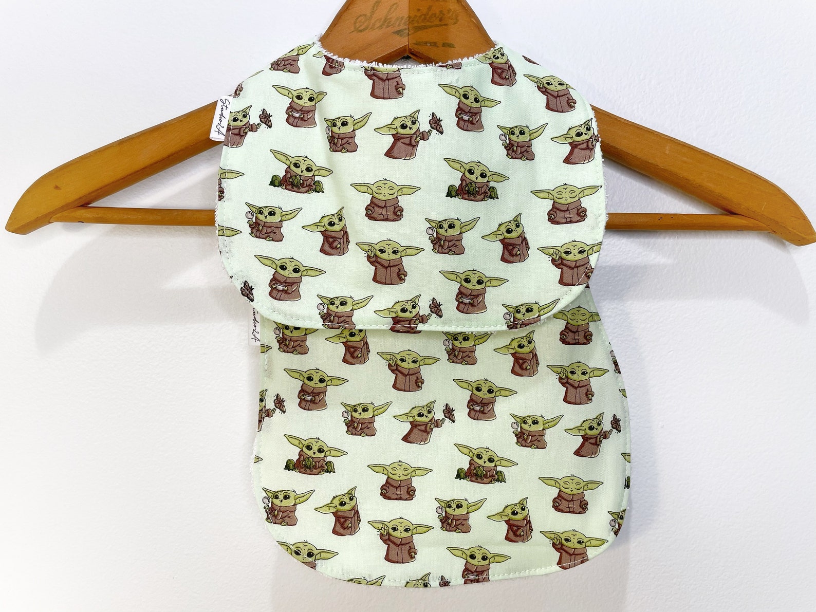 Baby Yoda Star Wars Inspired Bib Burp Cloth Set Etsy
