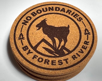 Set of 4 No Boundaries Cork Coasters