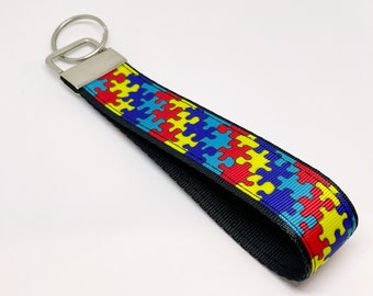 Autism Awareness Key Fob Wristlet
