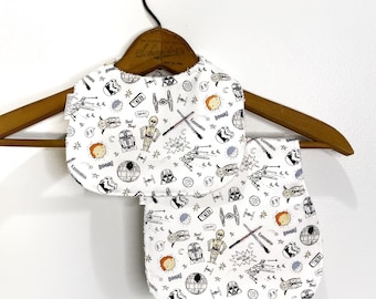 Star Wars Inspired Baby Bib, Burp Cloth Set