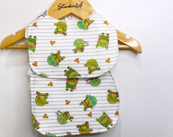 Turtle Baby Bib, Burp Cloth Set